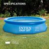 image:imageIntex Easy Set 10 Foot x 30 Inch Above Ground Inflatable Round Swimming Pool with 30 Gauge 3 Ply Side Walls and Drain Plug Blue