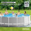 image:imageIntex Prism Frame 15 x 48 Above Ground Swimming Pool Set with Filter Pump Ladder Pool Cover and Maintenance Pool Cleaning Kit with Vacuum Skimmer
