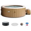 image:imageIntex Rechargeable Handheld Above Ground Pool Vacuum Cleaner with 2 Brush Heads and PureSpa 6 Person Bubble Massage Inflatable Hot Tub Spa Sahara Tan