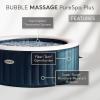 image:imageIntex Rechargeable Handheld Above Ground Pool Vacuum Cleaner with Brush Heads and PureSpa 6 Person Bubble Massage Inflatable Hot Tub Spa Cobalt Blue