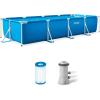 image:imageINTEX 28279EH Rectangular Frame Above Ground Swimming Pool Set 14ft x 33in  Includes 530 GPH Cartridge Filter Pump  SuperTough Puncture Resistant  Rust Resistant  1883 Gallon CapacityWith Filter Pump