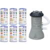 image:imageIntex 1000 GPH Easy Set Pool Filter Pump System with GFCI for Above Ground Swimming Pools with Type A amp C Filter Cartridge Replacements 6 Pack