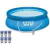 image:imageIntex 15ft x 48in Easy Set Outdoor Above Ground Swimming Pool Kit with Ladder Cover 1000 GPH GFCI Filter Pump and 6 Replacement Filter Cartridges