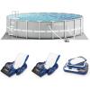 image:imageIntex 20ft x 52in Outdoor Prism Frame Above Ground Swimming Pool Set with Cartridge Filter Pump 2 Lounger Float Chairs and Inflatable Cooler with Lid