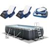 image:imageIntex 26355EH Ultra XTR 18ft x 9ft x 52in Above Ground Swimming Pool Set with Sand Filter Pump Inflatable Lounge Pool Recliners 2Pack and Inflatable Beverage Cooler