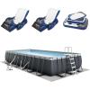 image:imageIntex 26363EH Ultra XTR 24ft x 12ft x 52in Above Ground Swimming Pool Set with Sand Filter Pump Inflatable Lounge Pool Recliners 2Pack and Inflatable Beverage Cooler