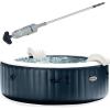 image:imageIntex Rechargeable Handheld Above Ground Pool Vacuum Cleaner with Brush Heads and PureSpa 6 Person Bubble Massage Inflatable Hot Tub Spa Cobalt Blue
