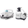 image:imageIntex ZX100 Auto Pressure Side Pool Cleaner with Hose and Converter and 3000 GPH Above Ground Pool Sand Filter Pump with Automatic Timer