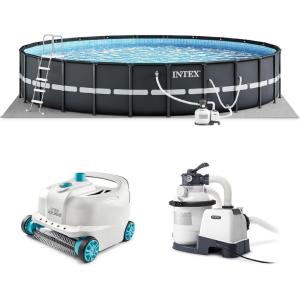 image:imageINTEX 26329EH Ultra XTR 18ft x 52in Above Ground Swimming Pool Set with Sand Filter Pump and Deluxe Automatic Vacuum Cleaner