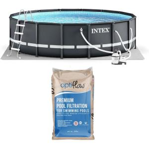 image:imageINTEX 26333EH Ultra XTR 20ft x 48in Above Ground Swimming Pool Set with Sand Filter Pump and OptiFlow 50lb Premium Filter Sand14 x 42