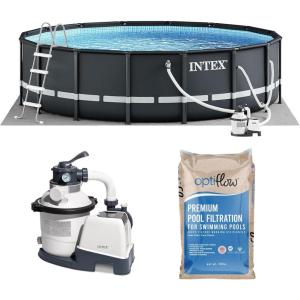 image:imageINTEX 26333EH Ultra XTR 20ft x 48in Above Ground Swimming Pool Set with Sand Filter Pump and OptiFlow 50lb Premium Filter Sand16 x 48