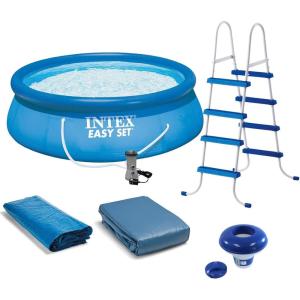 image:imageINTEX Easy Set Inflatable Swimming Pool Set 15ft x 48in  with 1000 GPH Cartridge Filter Pump and Hydrotools Chlorine Dispenser  Easy Assembly
