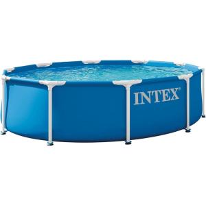 image:imageINTEX Metal Frame 12 ft x 30 in Above Ground Pool Set Round Swimming Pool with Steel Frame 530 GPH Cartridge Filter Pump and Type A Filter CartridgeWhite Filter Pump