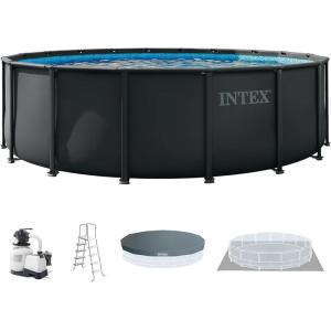 image:imageINTEX Ultra XTR 22 ft x 48 in Above Ground Pool Set Round Swimming Pool with Steel Frame 2100 GPH Sand Filter Pump Ladder Cover amp Ground ClothUpdated Packaging