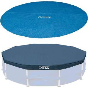 image:imageIntex 15 Foot Round Debris Cover and Vinyl Solar Cover for Above Ground Pools