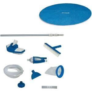 image:imageIntex 18 Ft Round Easy Set Solar Cover and Deluxe Pool Maintenance Kit wVacuum