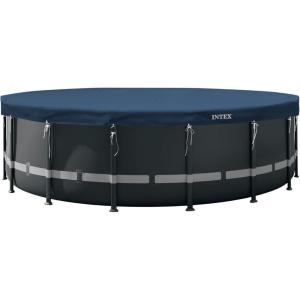 image:imageIntex 18FT X 8IN Round AllSeason Deluxe Winter Pool Cover for Above Ground Pools