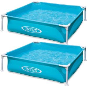 image:imageIntex 2 Pack 4ft x 12in Mini Frame Kiddie Beginner Swimming Pool Ages 3 and Up Blue