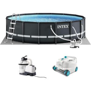 image:imageIntex 26325EH Ultra XTR 16ft x 48in Above Ground Swimming Pool Set with Sand Filter Pump and Deluxe Automatic Vacuum Cleaner