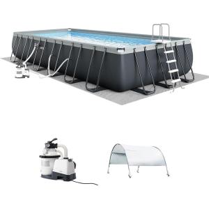 image:imageIntex 26363EH Ultra XTR 24ft x 12ft x 52in Above Ground Swimming Pool Set with Sand Filter Pump and Protective Pool Canopy24 x 12 x 52