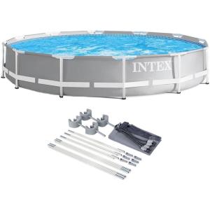 image:imageIntex 26710EH Prism 12ft x 30in Metal Frame Outdoor Above Ground Round Swimming Pool with Protective Canopy Filter Pump Not Included