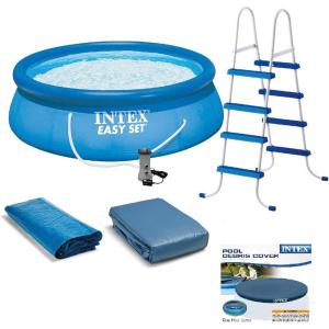 image:imageIntex Above Ground Swimming Pool Ladder with Pump and 15 Pool Debris Cover