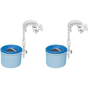 image:imageIntex Deluxe Wall Mounted Pool Surface Automatic Skimmer with Removable Strainer Basket for 800 GPH Pumps AboveGround Pool Accessory 2 Pack