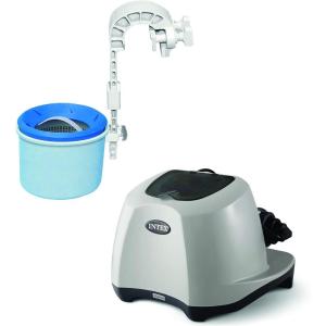 image:imageIntex Krystal Clear Saltwater System for 7000 Gallon Above Ground Swimming Pool and Deluxe 800 GPH Wall Mounted Pool Surface Automatic Skimmer