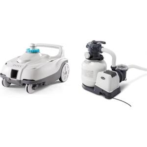 image:imageIntex ZX100 Auto Pressure Side Pool Cleaner with Hose and Converter and 2100 GPH Above Ground Pool Sand Filter Pump with Automatic Timer