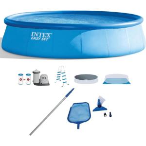 image:imageRound Above Ground Swimming Pool Set w Cleaning Maintenance Swimming Pool Kit