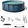 image:imageINTEX 28825EH 16ft X 52in UltraLuxe Premium Swimming Pool Set with Dual Sand Filter Pump and Saltwater System Pool Ladder Skimmer Pool Tray Pool Cover Water Analyzer TJoint LED Solar Light16 x 52