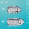 image:imageINTEX 66324EP Excursion 4 Inflatable Boat Set Includes Deluxe 54in Aluminum Oars and HighOutput Pump  Adjustable Seats with Backrest  Fishing Rod Holders  4Person  1100lb Weight CapacityGray