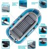 image:imageINTEX 66324EP Excursion 4 Inflatable Boat Set Includes Deluxe 54in Aluminum Oars and HighOutput Pump  Adjustable Seats with Backrest  Fishing Rod Holders  4Person  1100lb Weight CapacityBlue