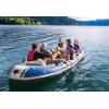 image:imageINTEX 66324EP Excursion 4 Inflatable Boat Set Includes Deluxe 54in Aluminum Oars and HighOutput Pump  Adjustable Seats with Backrest  Fishing Rod Holders  4Person  1100lb Weight CapacityGray
