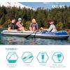 image:imageINTEX 66324EP Excursion 4 Inflatable Boat Set Includes Deluxe 54in Aluminum Oars and HighOutput Pump  Adjustable Seats with Backrest  Fishing Rod Holders  4Person  1100lb Weight CapacityGray