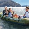 image:imageINTEX Seahawk Inflatable Boat Series Includes Boat Oars and HighOutput Pump  Fishing Rod Holders  Gear PouchDark Green