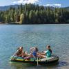 image:imageINTEX Seahawk Inflatable Boat Series Includes Boat Oars and HighOutput Pump  Fishing Rod Holders  Gear PouchLight Green