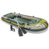 image:imageINTEX Seahawk Inflatable Boat Series Includes Boat Oars and HighOutput Pump  Fishing Rod Holders  Gear PouchLight Green