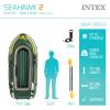 image:imageINTEX Seahawk Inflatable Boat Series Includes Boat Oars and HighOutput Pump  Fishing Rod Holders  Gear PouchLight Green