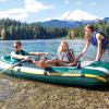 image:imageINTEX Seahawk Inflatable Boat Series Includes Boat Oars and HighOutput Pump  Fishing Rod Holders  Gear PouchLight Green