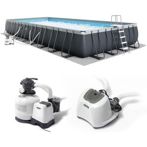 image:imageINTEX 26373EH Ultra XTR 32ft x 16ft x 52in Above Ground Swimming Pool Set with Sand Filter Pump and Krystal Clear Saltwater System