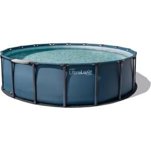image:imageINTEX 28825EH 16ft X 52in UltraLuxe Premium Swimming Pool Set with Dual Sand Filter Pump and Saltwater System Pool Ladder Skimmer Pool Tray Pool Cover Water Analyzer TJoint LED Solar Light18 x 52
