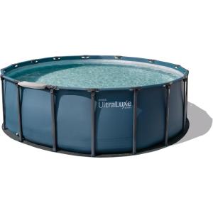 image:imageINTEX 28825EH 16ft X 52in UltraLuxe Premium Swimming Pool Set with Dual Sand Filter Pump and Saltwater System Pool Ladder Skimmer Pool Tray Pool Cover Water Analyzer TJoint LED Solar Light16 x 52
