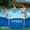 image:imageIntex 12 Foot x 30 Inch Round Metal Frame Above Ground Outdoor Swimming Pool Set with Filter Pump and Easy Set Round Vinyl Pool Cover Blue