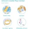 image:imageINTEX 56148EP Unicorn Castle Inflatable Kiddie Pool Inflatable Kids Pool with Water Sprayer and Slide  Splash Pad  77 x 70 x 50  Ages 3
