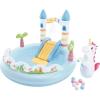 image:imageINTEX 56148EP Unicorn Castle Inflatable Kiddie Pool Inflatable Kids Pool with Water Sprayer and Slide  Splash Pad  77 x 70 x 50  Ages 3