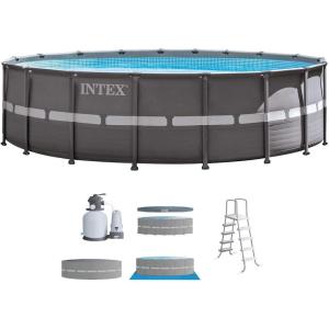 image:imageIntex 18ft X 52in Ultra Frame Pool Set with Sand Filter Pump Ladder Ground Cloth amp Pool Cover