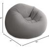 image:imageIntex 66505EP Beanless Bag Inflatable Lounge Chair Corduroy Textured Flocking  Durable Vinyl  Folds Compactly  220lb Weight Capacity  45 x 45 x 28Grey