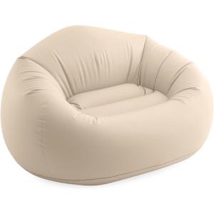 image:imageIntex 66505EP Beanless Bag Inflatable Lounge Chair Corduroy Textured Flocking  Durable Vinyl  Folds Compactly  220lb Weight Capacity  45 x 45 x 28Beige