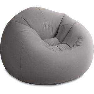 image:imageIntex 66505EP Beanless Bag Inflatable Lounge Chair Corduroy Textured Flocking  Durable Vinyl  Folds Compactly  220lb Weight Capacity  45 x 45 x 28Grey